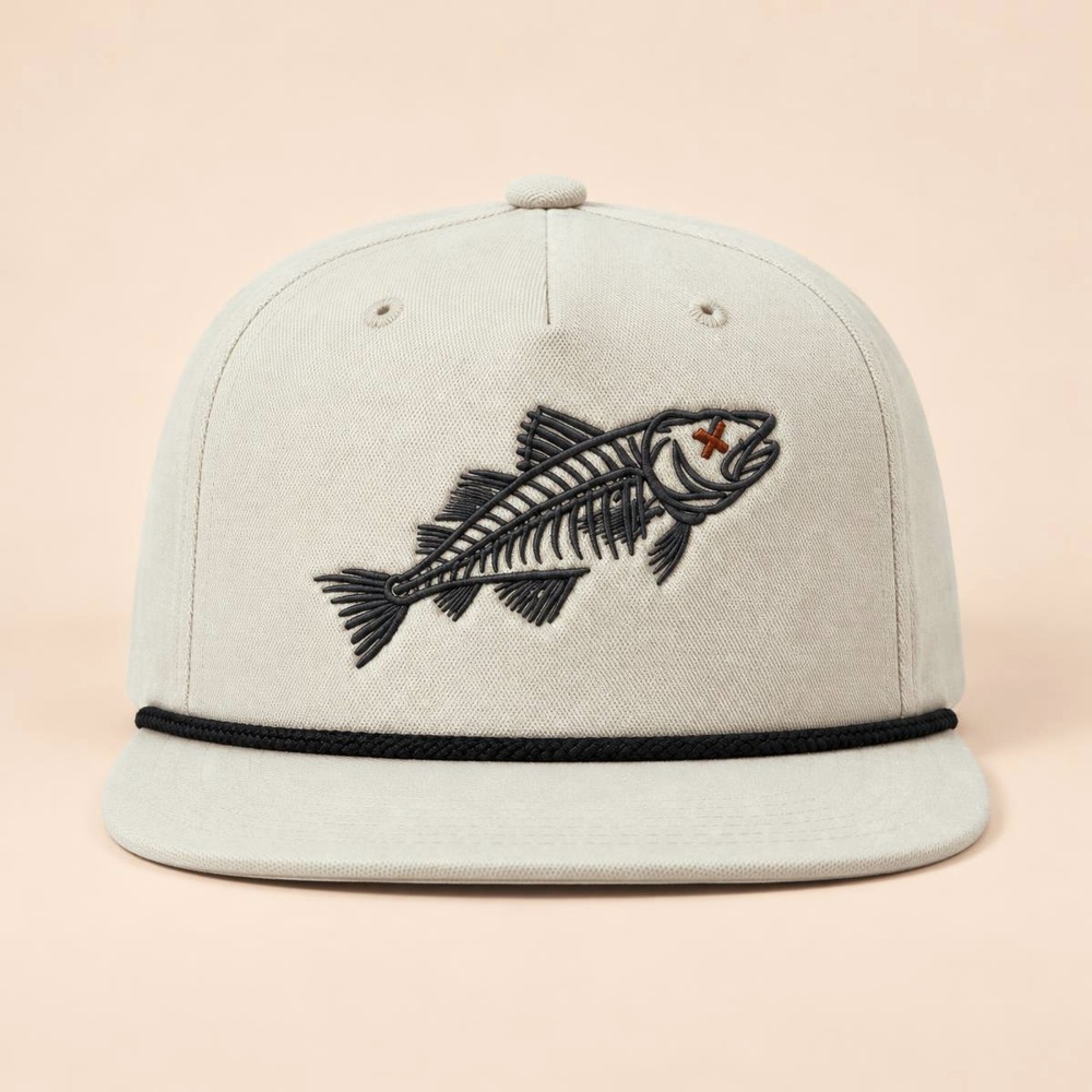 X-Eye Cod Cotton Snapback in Beige / Black