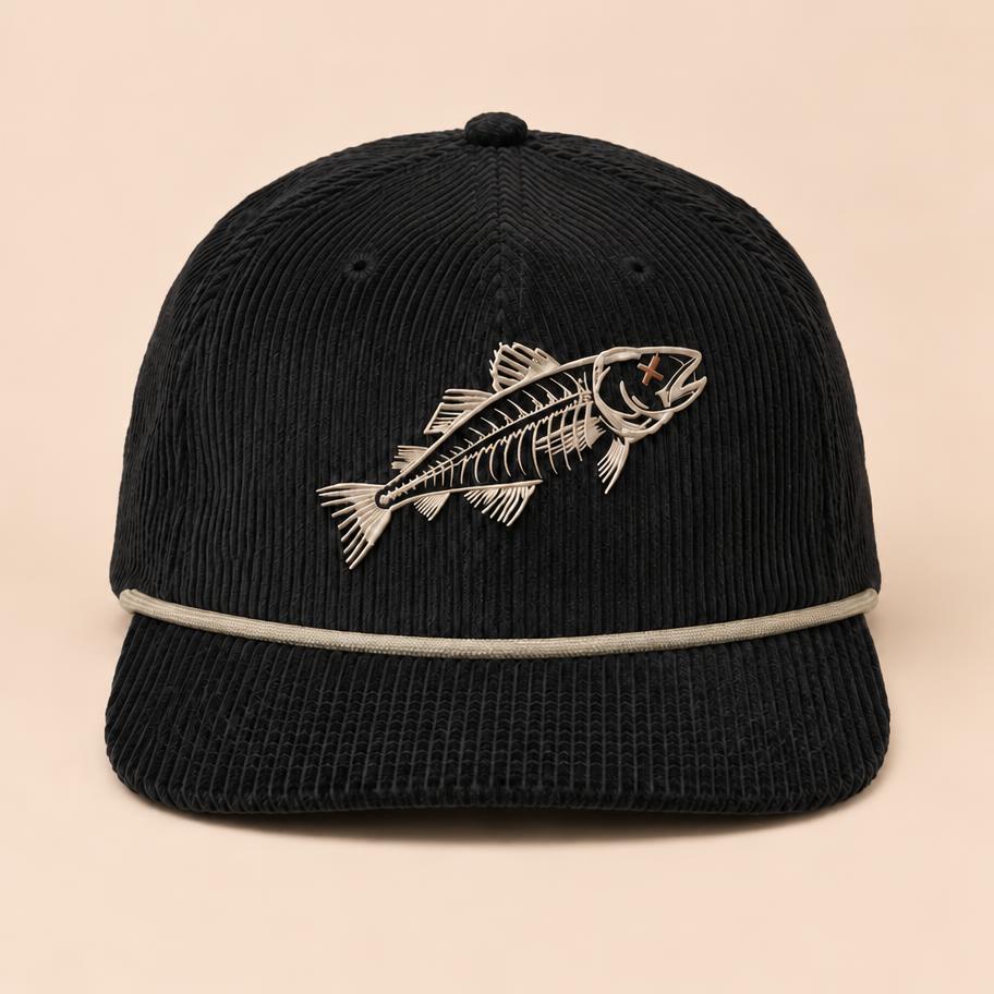 X-Eye Cod Corduroy Snapback in Black