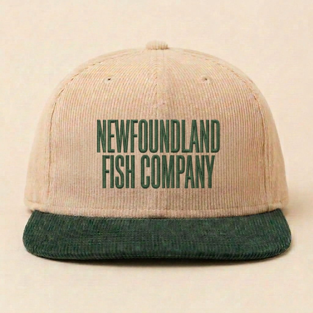 Corduroy Snapback in Beige / Green