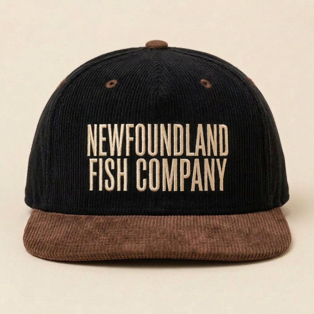 Corduroy Snapback in Black / Brown