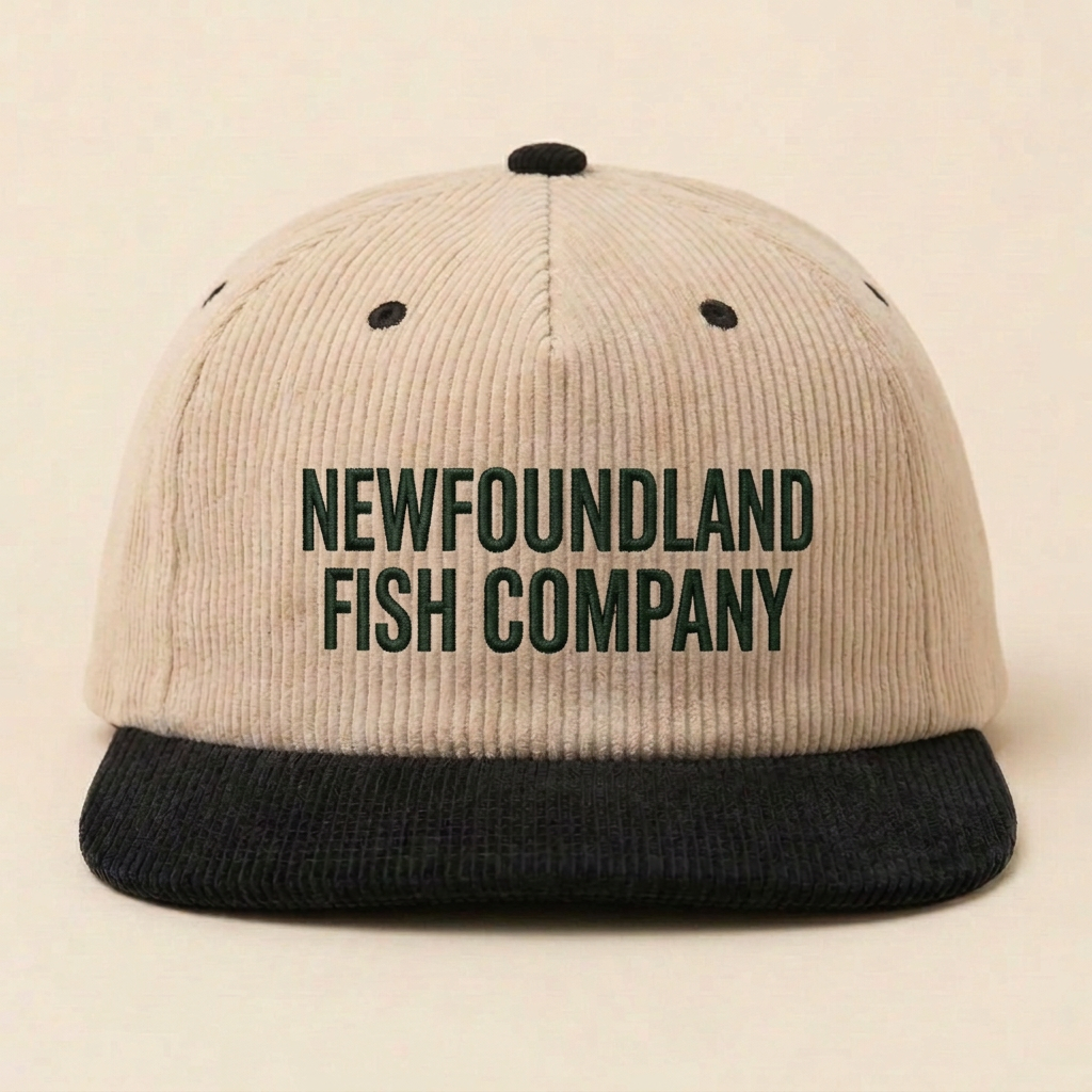 Corduroy Snapback in Beige / Black